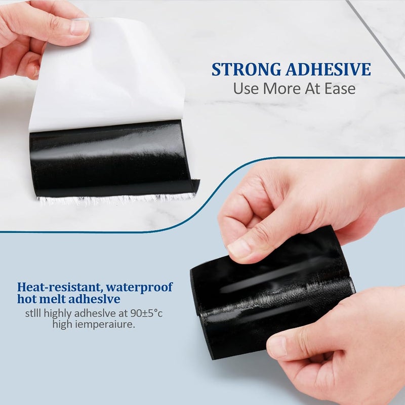 JEVONI 4.4" x 15 FT Heavy Duty Adhesive Hook and Loop Tape Strips - Reusable Fastener for Home, Office & Crafts (Black) - Image 3
